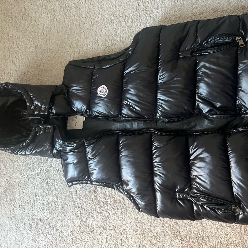 Moncler Shiny Black Puffer Vest